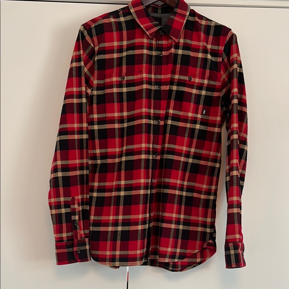 Vans Men's Red Flannel Button Down Shirt